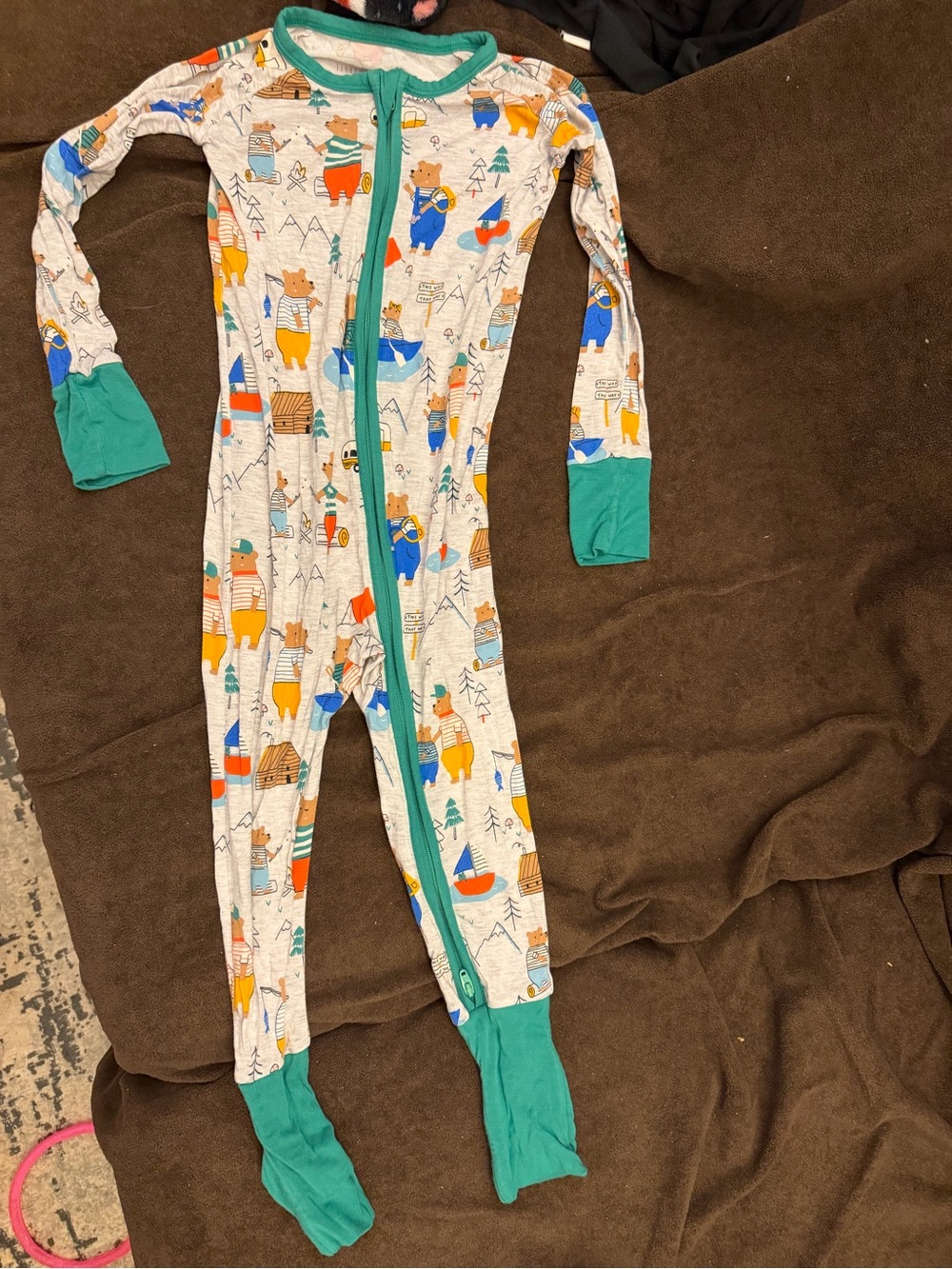 Little Sleepies Papa Bear Camping Print Zippy
